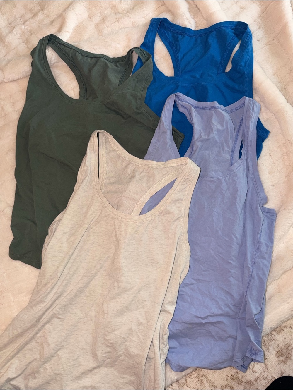 CRZ YOGA Racerback Tank Tops in Olive, Blue, Lavender, Cream